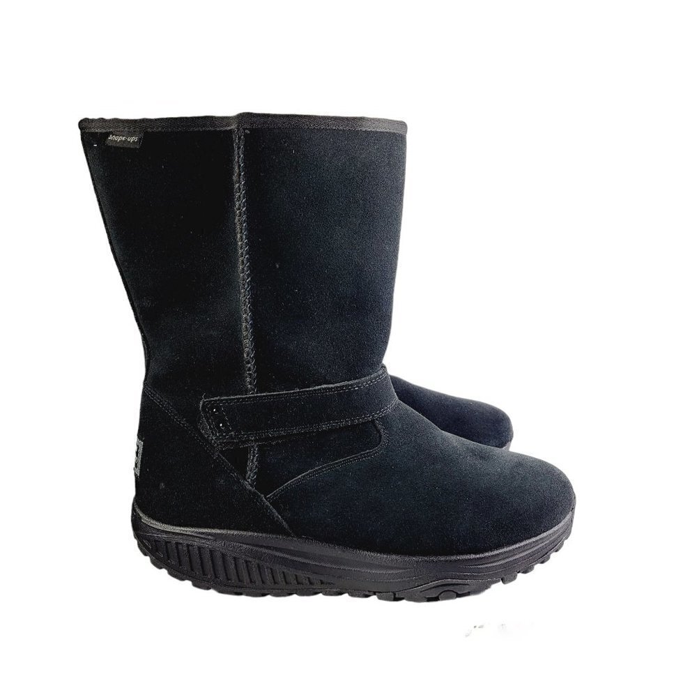 Skechers Shape Ups XF Bollard Womens 11 Black Toning Suede Winter Boots